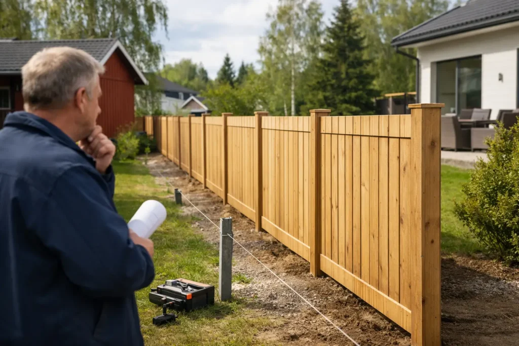 Saako tontin rajalle rakentaa aidan?