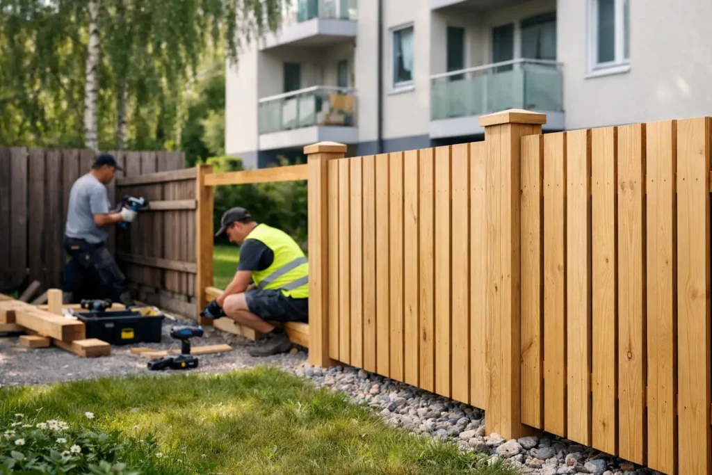 Taloyhtiön puuaita remonttiesimerkki käytännössä